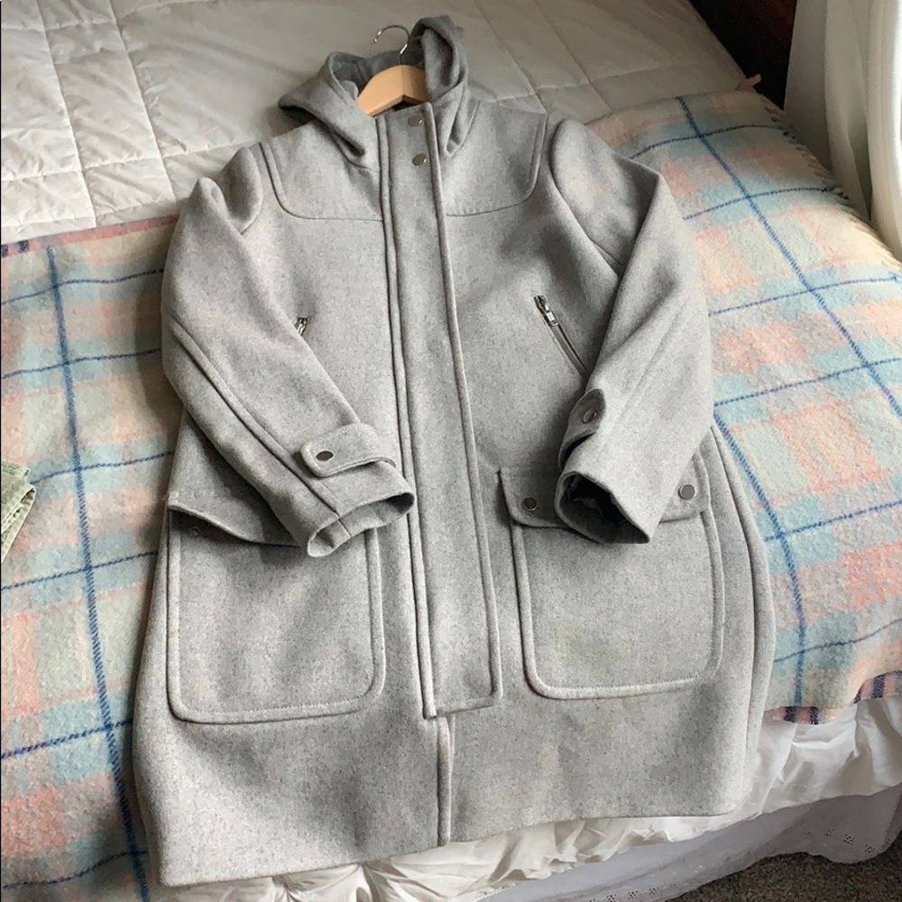 J.Crew Wool Hooded Peacoat